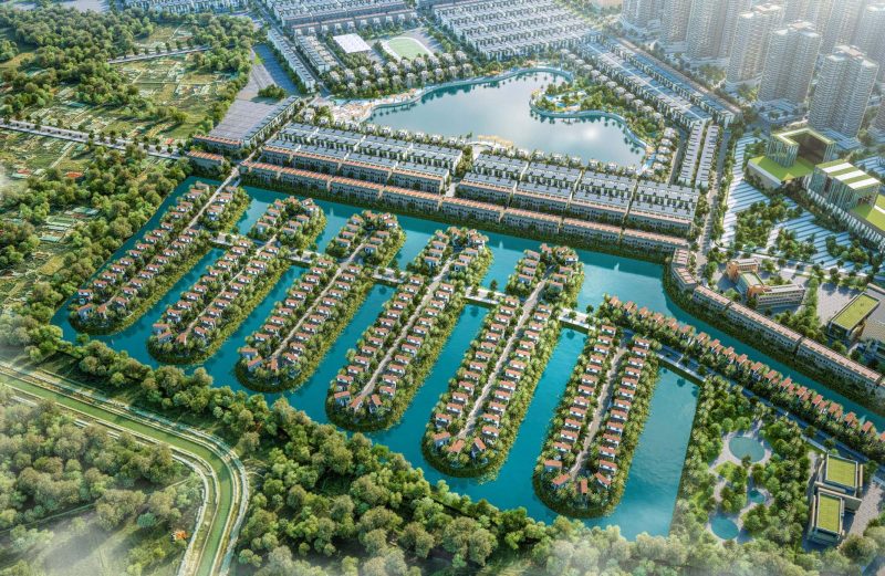 Phối cảnh khu biệt thự sinh thái ven sông dành cho cộng đồng cư dân đẳng cấp nhất tại KĐT Vinhomes Green City Đức Hòa